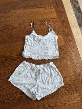 H&M Pale Blue Women's Two-Piece Sleep Set - Cami & Shorts